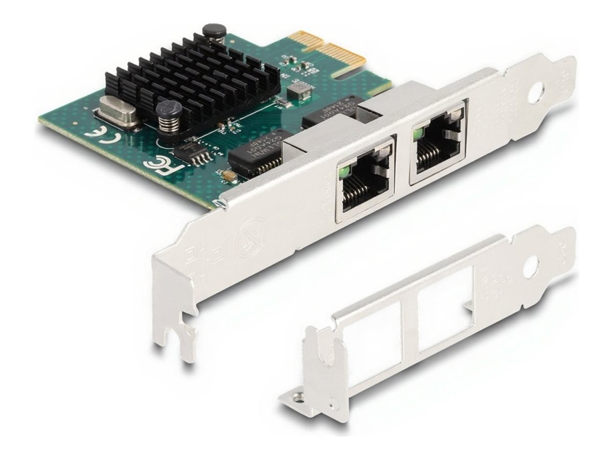 DELOCK PCI Express x1 Karte zu 2 x RJ45 Gigabit LAN BCM - Vorderansicht