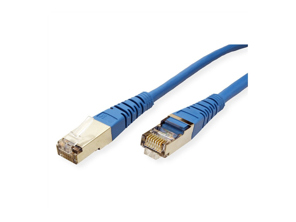 ROLINE Patchkabel Kat.5e Class D S/FTP blau 1m - Detailansicht der Stecker
