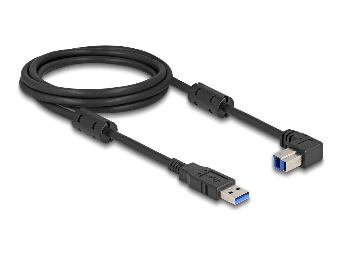 DELOCK USB 5 Gbps Kabel Typ-A Stecker zu Typ-B Stecker 90 unten gewinkelt 2m - Vorderansicht
