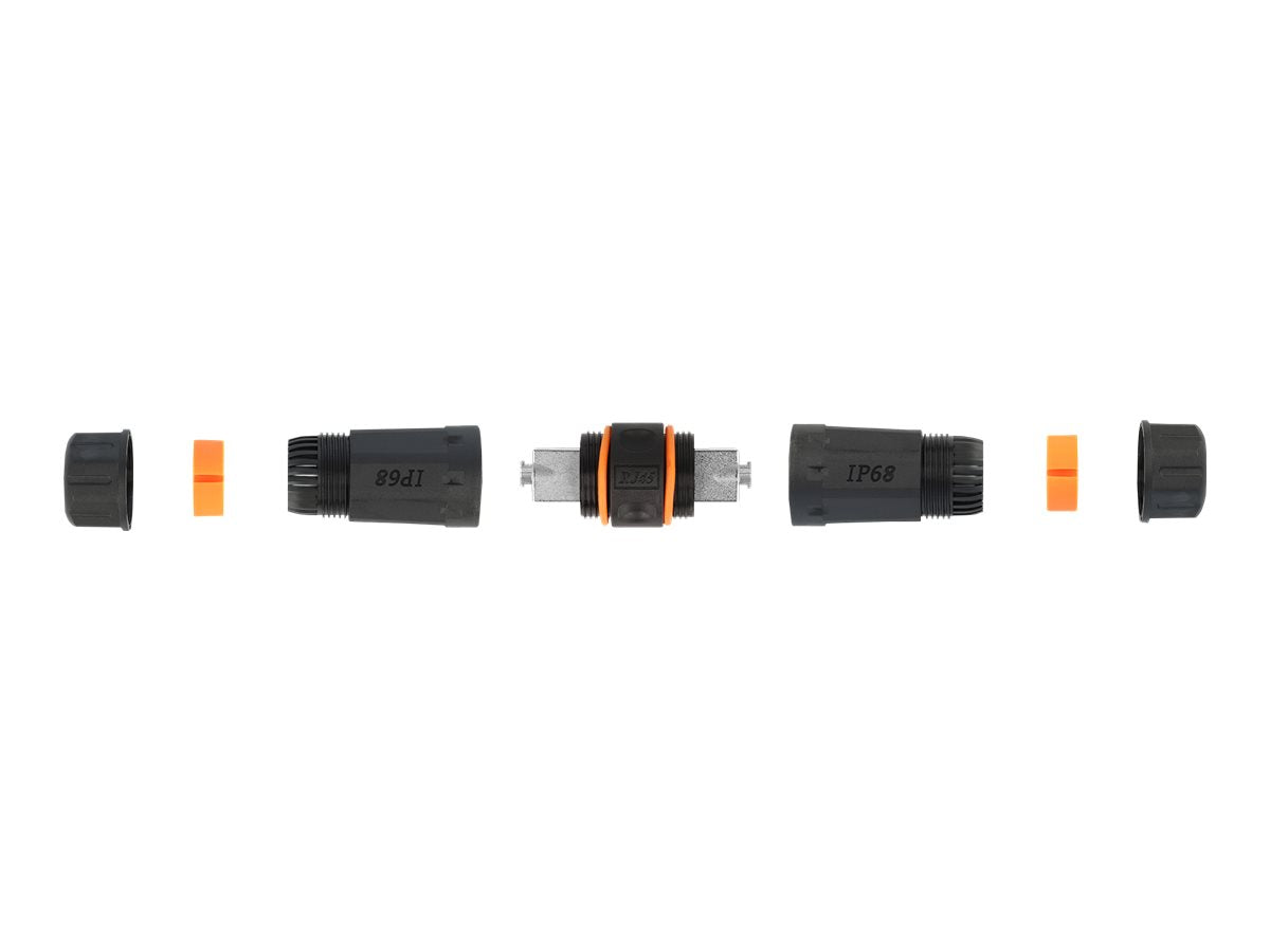 DELOCK Kabelverbinder LSA zu LSA Cat.6A IP68 wasserfest schwarz - Vorderansicht