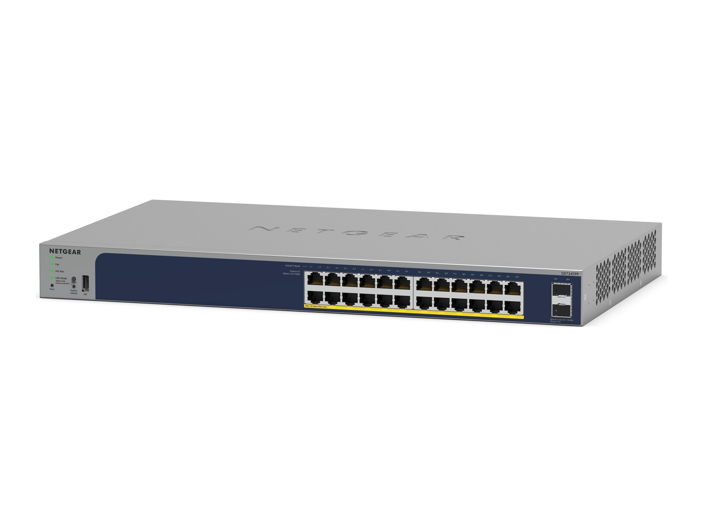 NETGEAR 28PT GE POE+ Smart Switch Vorderansicht
