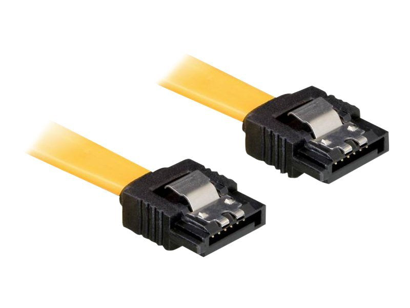 DELOCK Kabel SATA 10cm gelb ge/ge Metall - Vorderansicht