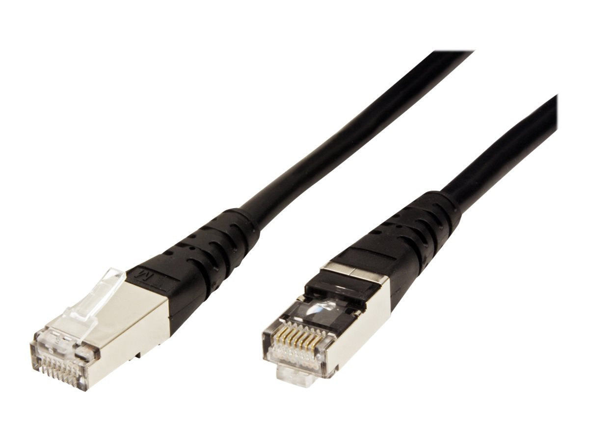 ROLINE Patchkabel Kat.6 Class E S/FTP PiMF schwarz 15m - Vorderansicht