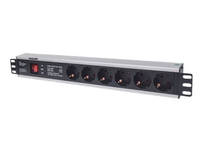 INTELLINET 48,3cm 19Zoll Steckdosenleiste 6-fach Vorderansicht