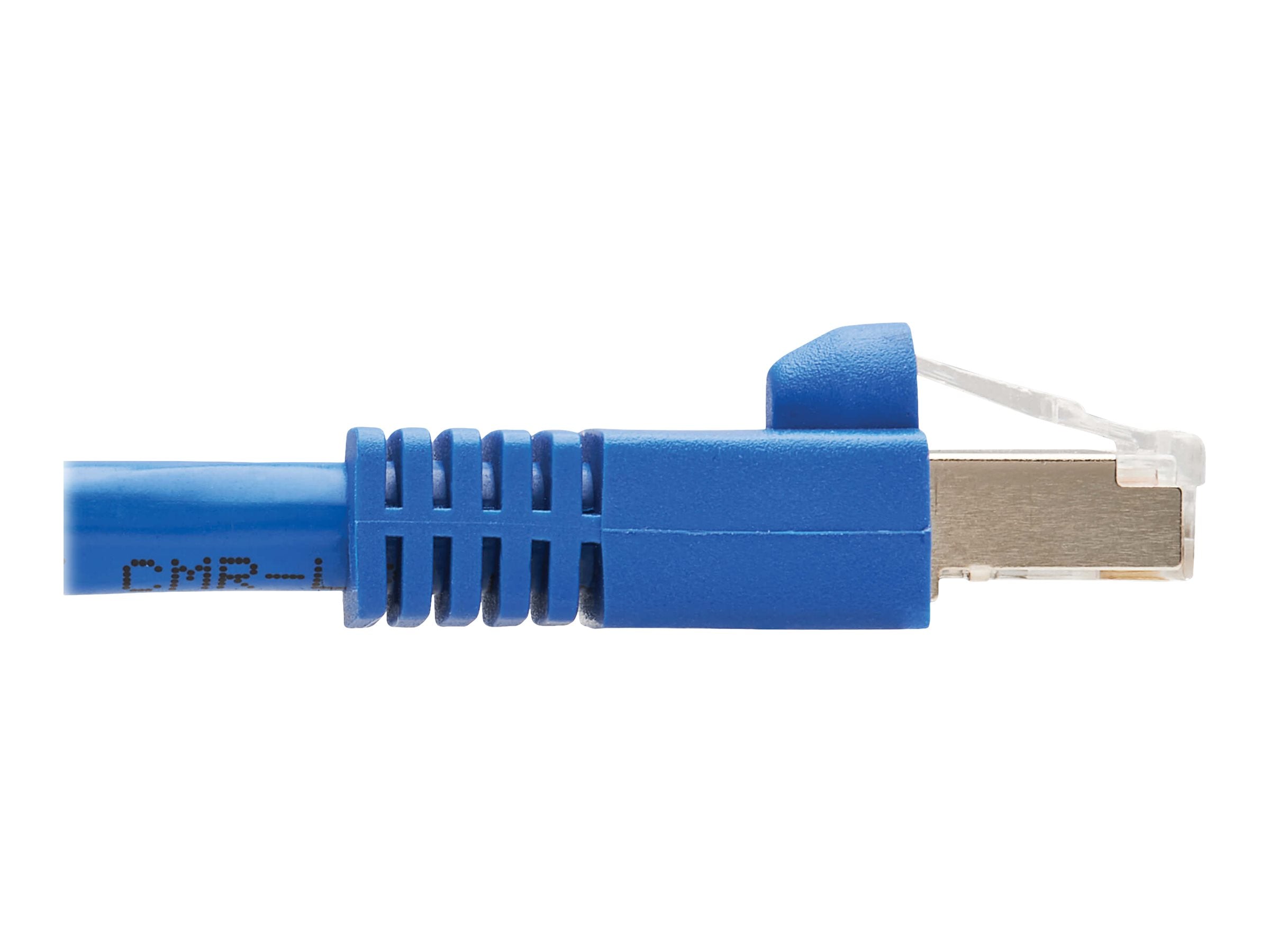 EATON TRIPPLITE M12 X-Code Cat6a 10G F/UTP CMR-LP Shielded Ethernet Cable M12m/RJ45m IP68 PoE Blue 1m 3