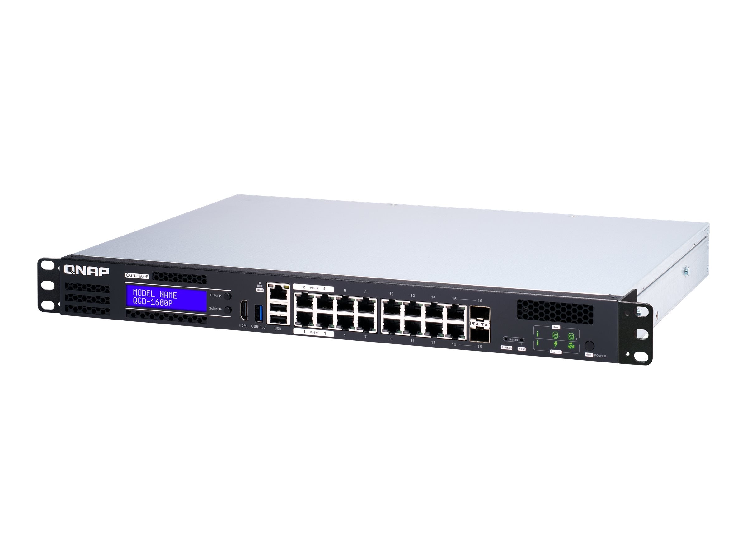 QNAP QGD-1600P-8G Switch PoE Rückansicht
