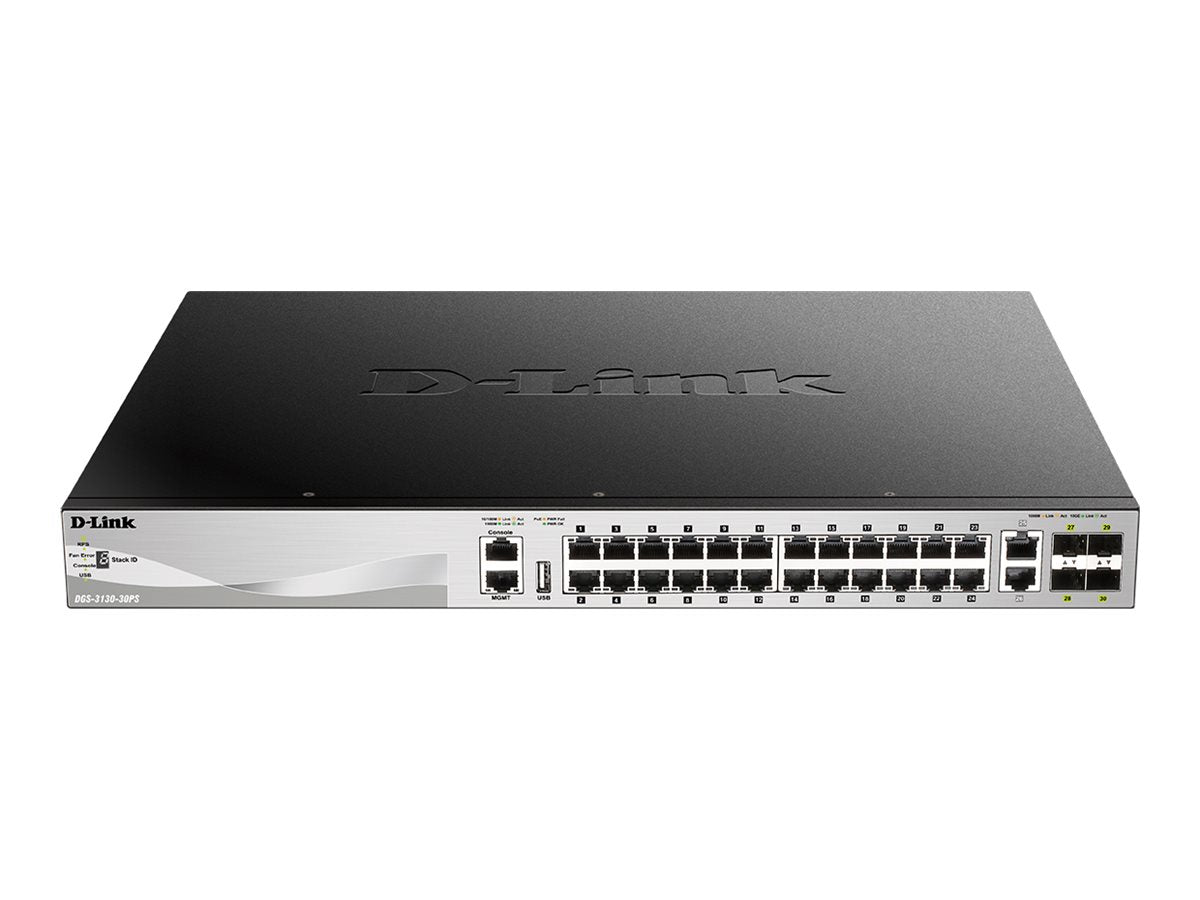 D-LINK DGS-3130-30PS/E Gigabit Layer3 Switch Rückansicht