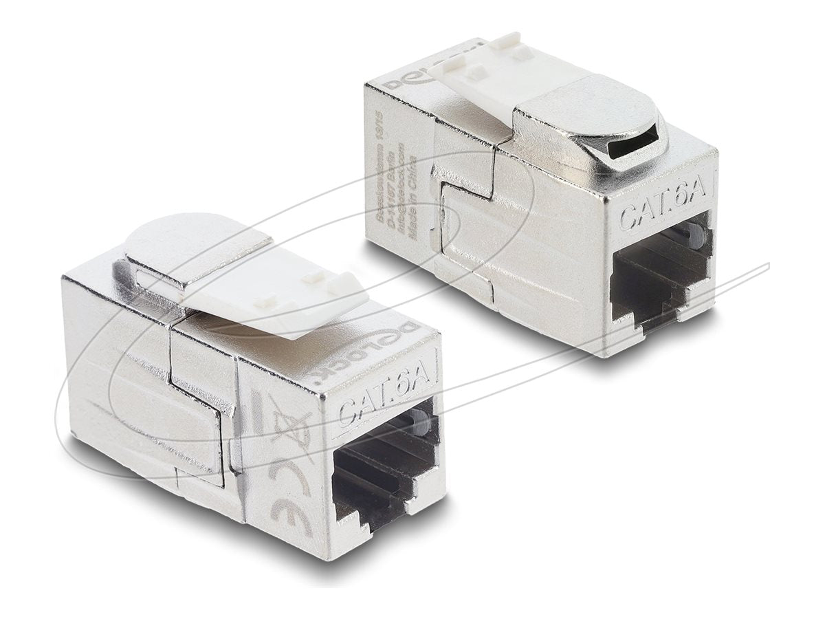 DELOCK Keystone Modul Kupplung RJ45 Buchse zu RJ45 Buchse Cat.6A geschirmt