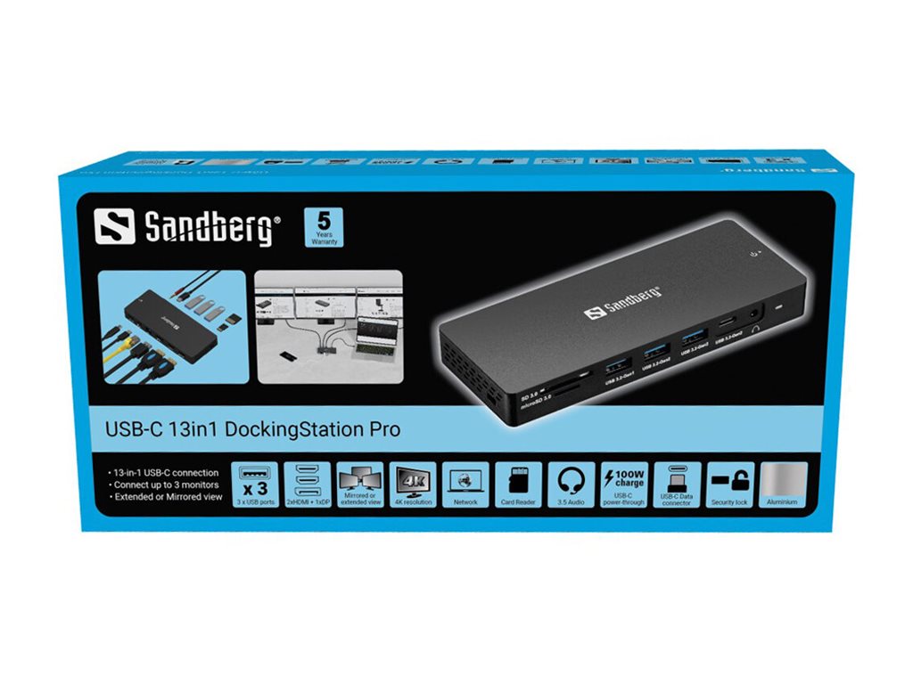 SANDBERG USB-C 13in1 DockingStation Pro Verpackung