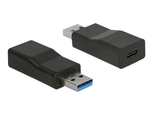 DELOCK Konverter USB 3.1 Gen 2 Typ-A Stecker > USB Type-C Buchse Aktiv schwarz - Vorderansicht