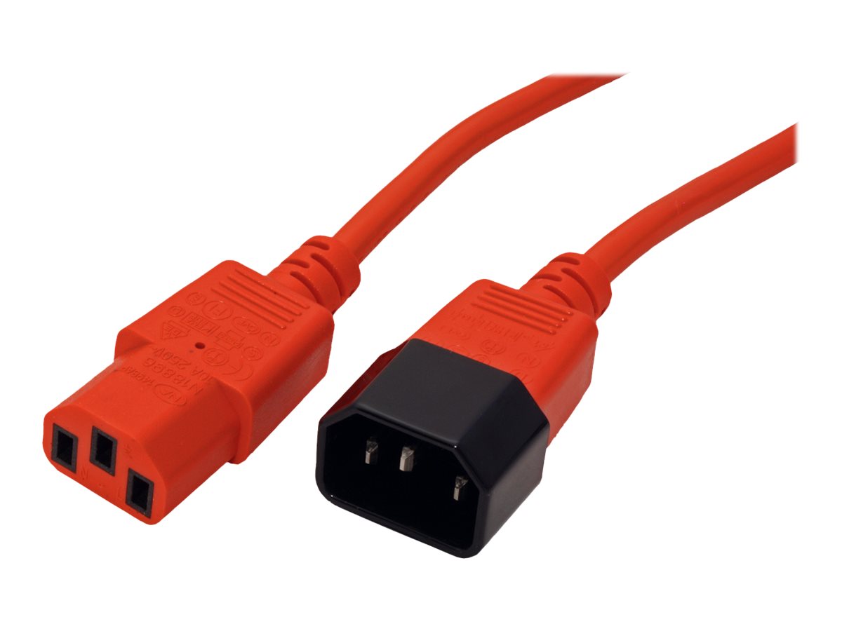 ROLINE Apparate-Verbindungskabel IEC 320 C14 - C13 rot 1,8m Verpackung