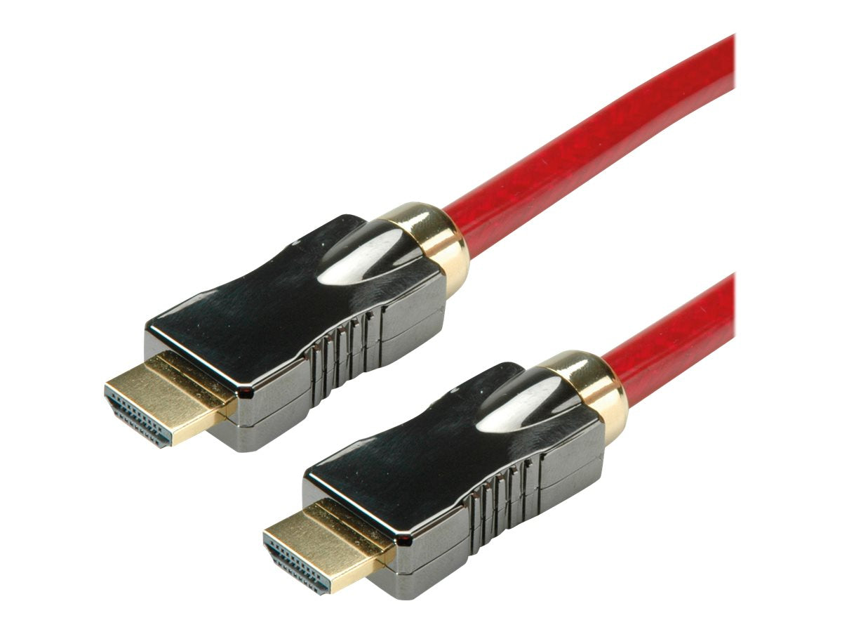 ROLINE 8K HDMI Ultra HD Kabel mit Ethernet ST/ST rot 1m - Vorderansicht