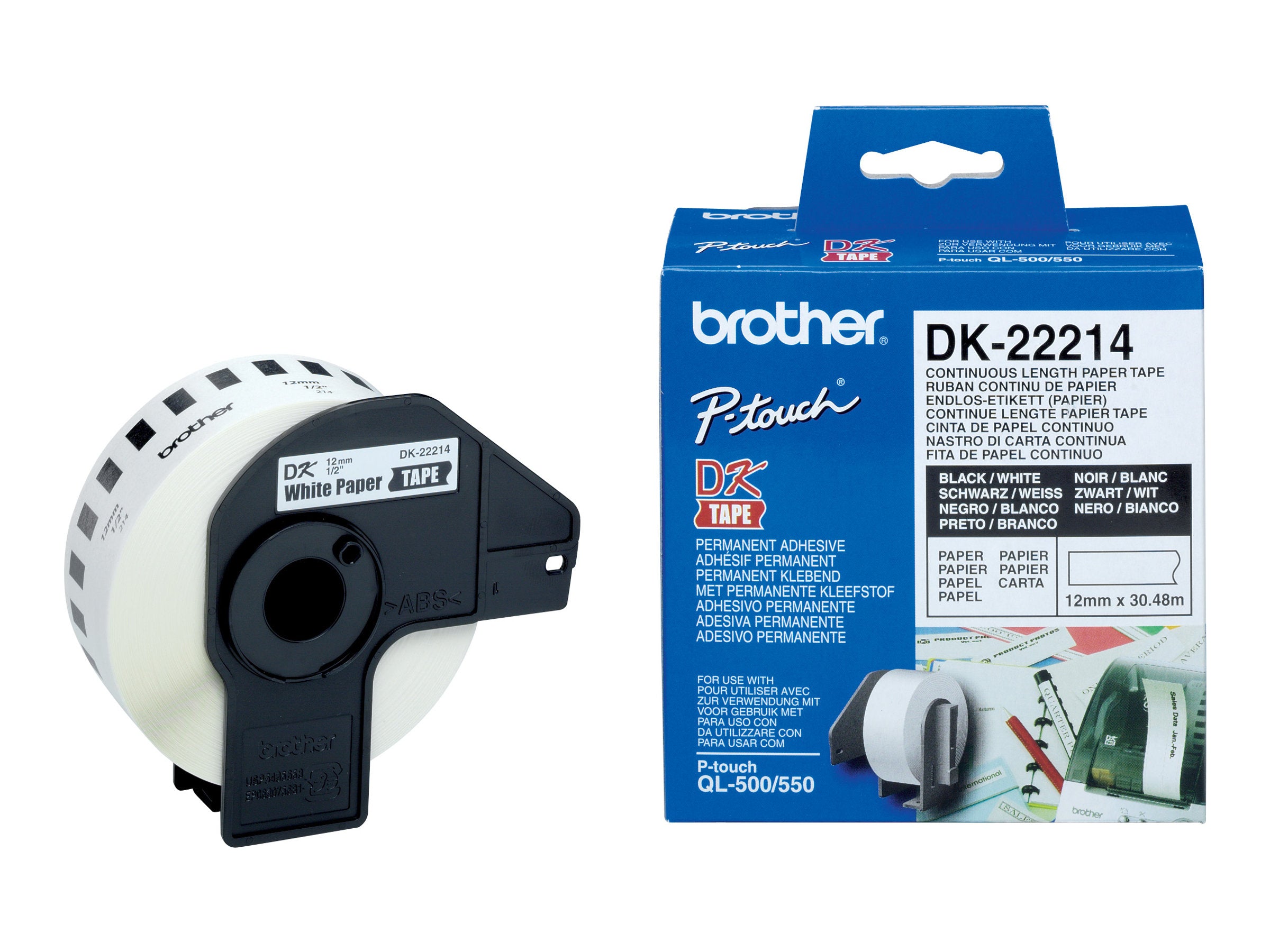 BROTHER P-Touch DK-22214 Endlosetikettenrolle Vorderansicht
