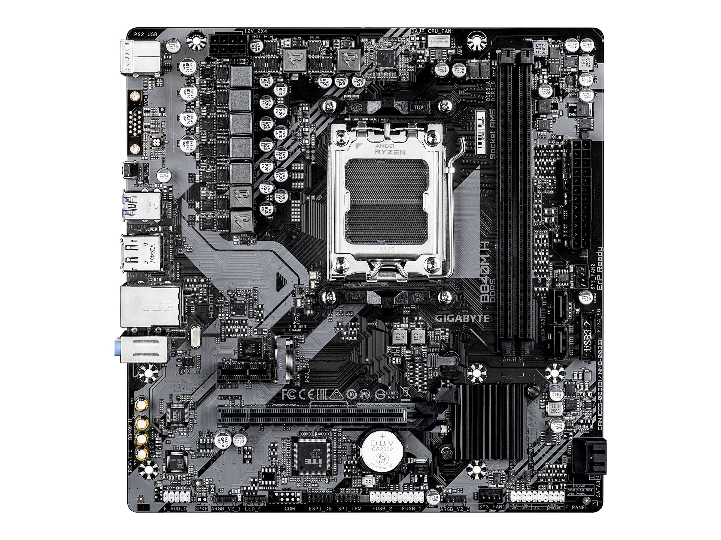 GIGABYTE B840M H Motherboard Vorderansicht