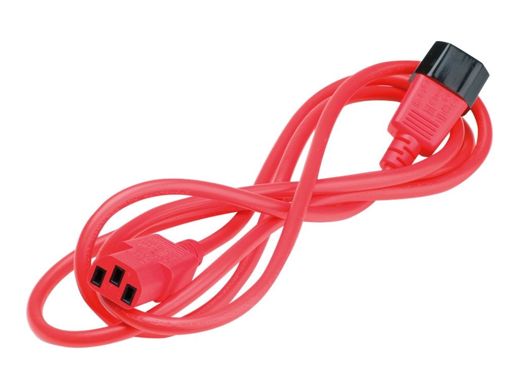 ROLINE Apparate-Verbindungskabel IEC 320 C14 - C13 rot 1,8m Anschlussansicht