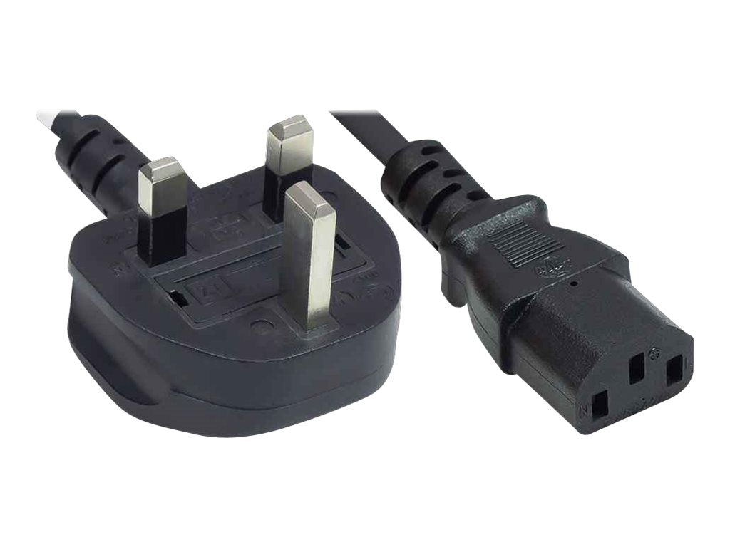 MANHATTAN Stromkabel Kaltgeraete Stecker C13 auf UK-Stecker 1,8m - Vorderansicht