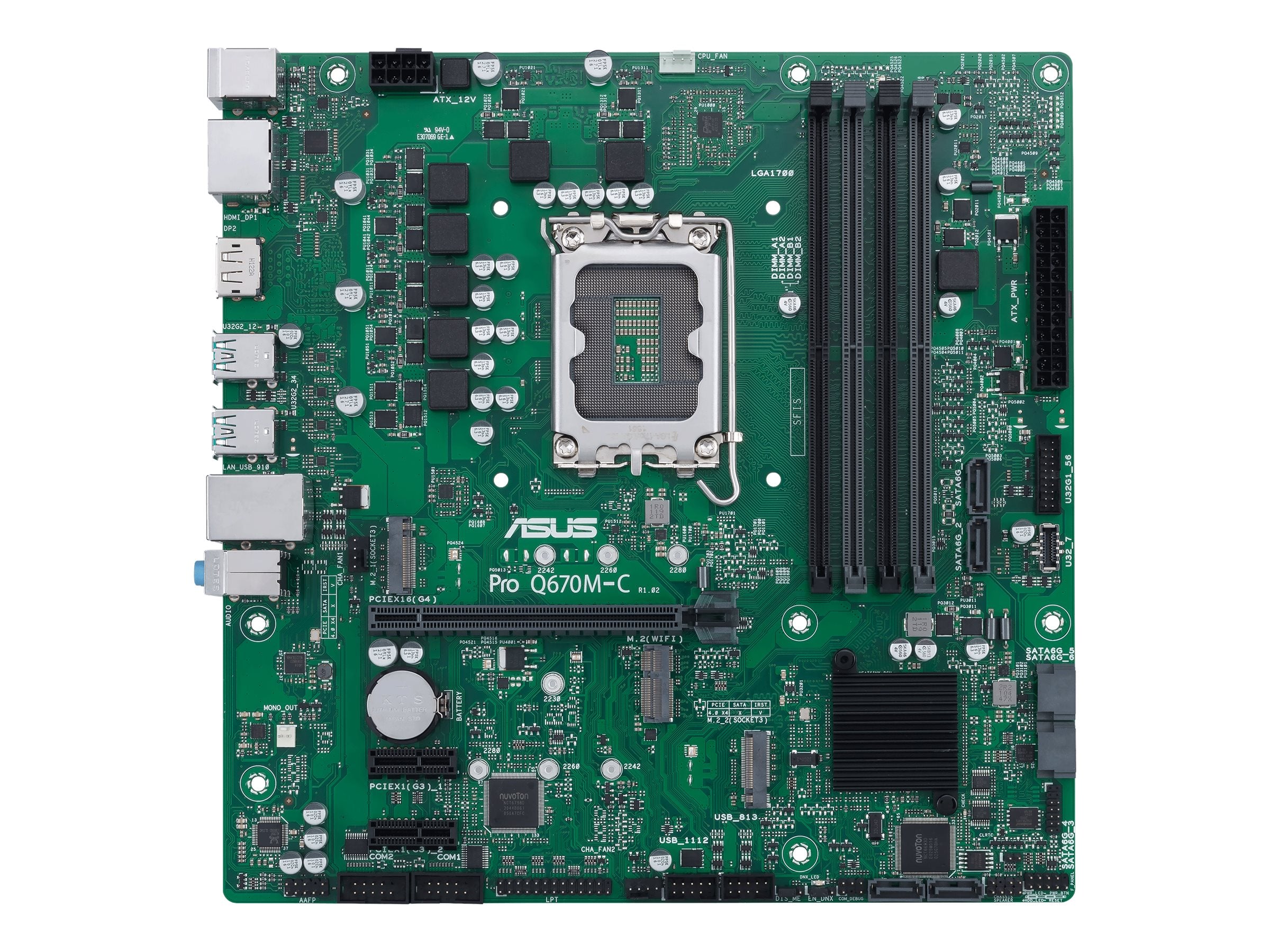 ASUS PRO Q670M-C-CSM Motherboard Vorderansicht