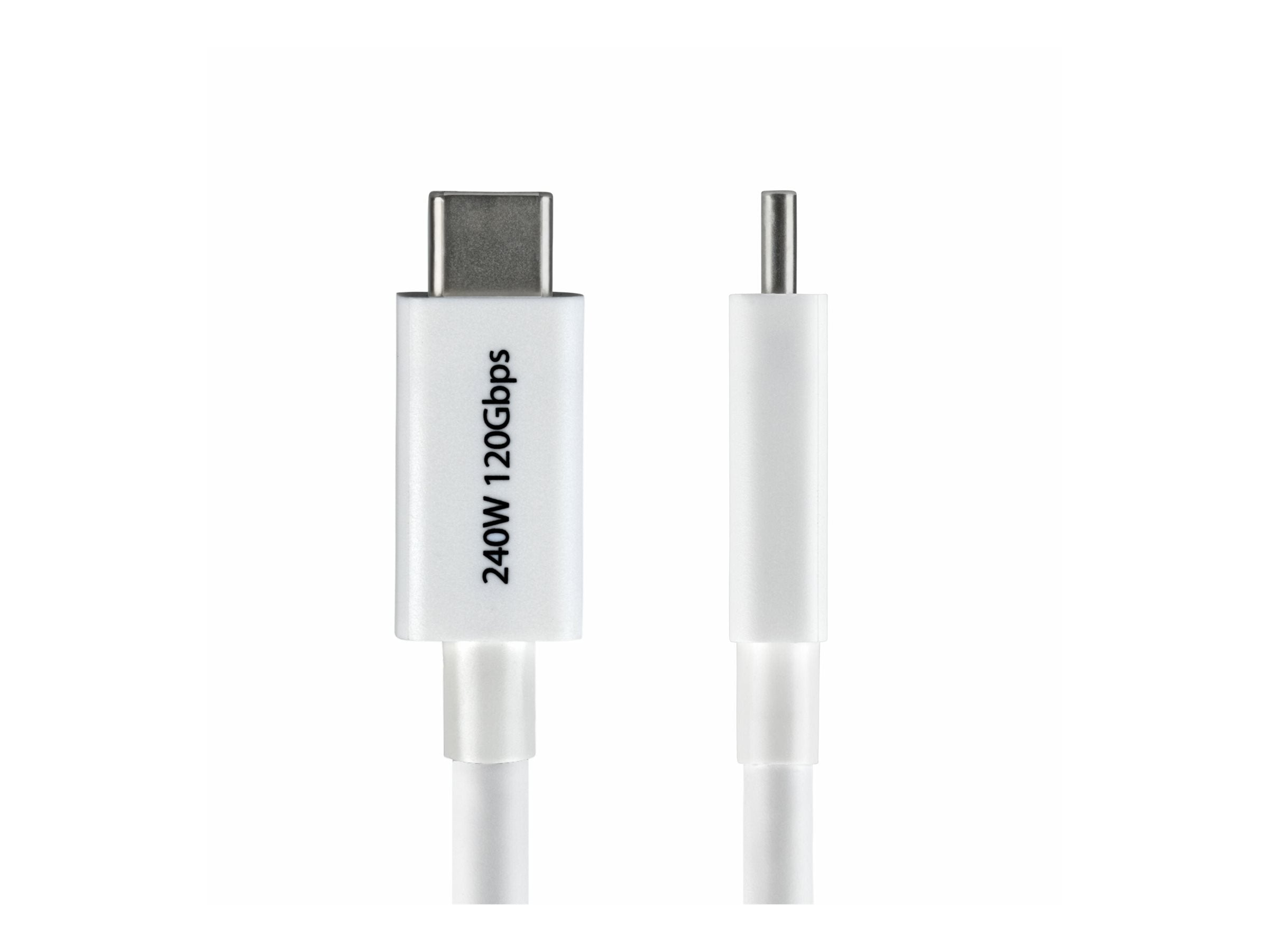 STARTECH.COM 50cm Thunderbolt 5 Kabel 80Gbps-120Gbps 240W PD 8K 60Hz Thunderbolt zertifiziert TB5 TB4 USB4 USB-C - Weiss