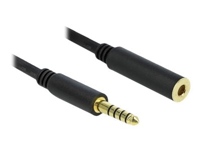 DELOCK Verlängerungskabel Klinke 4,4 mm 5 Pin Stecker zu Buchse 3 m schwarz - Vorderansicht