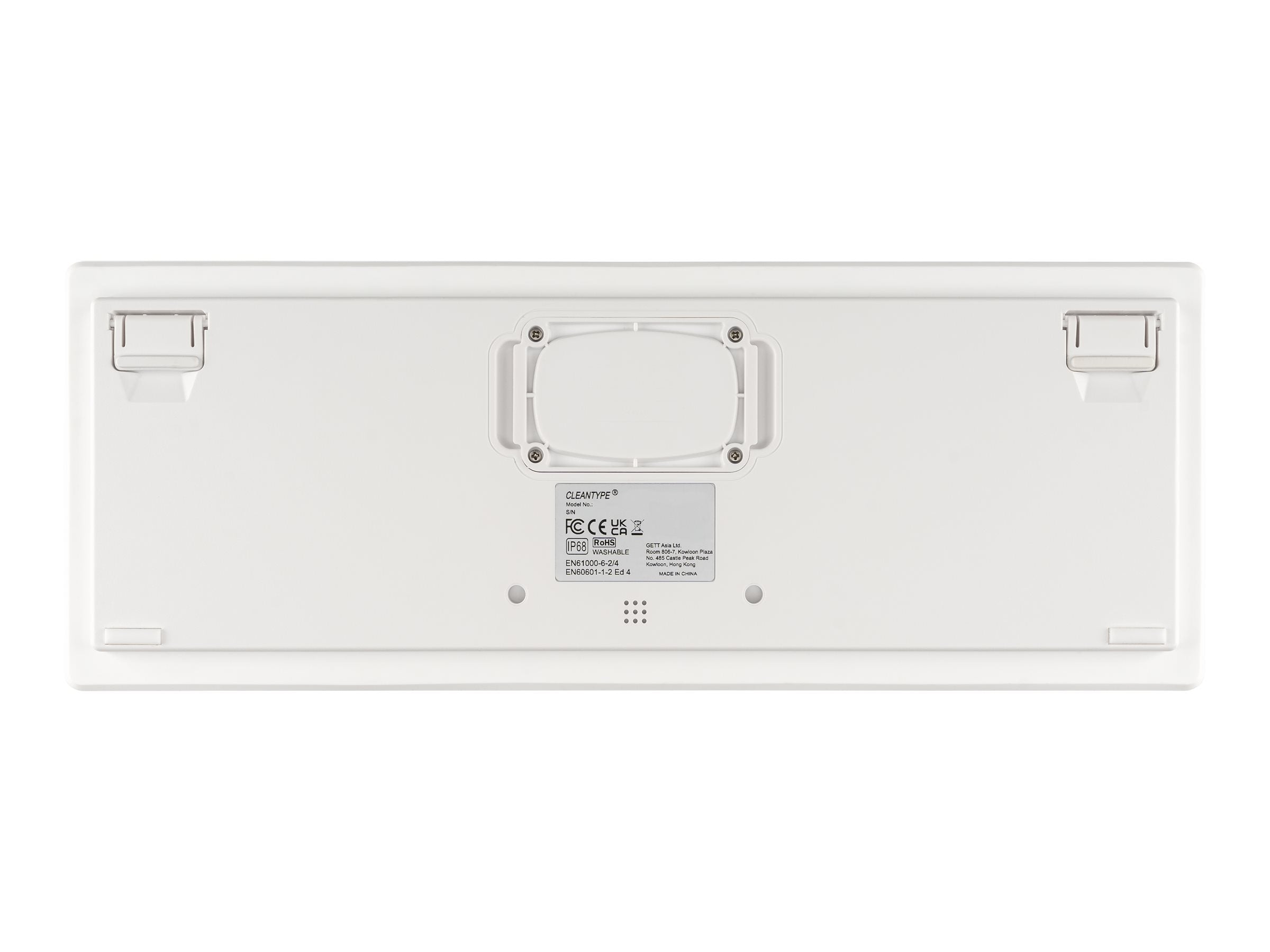 GETT Cleantype Xtra Touch Protect WL kabellose Silikontastatur mit Touchpad IP68 desinfizierbar Farbe weiss Layout DE