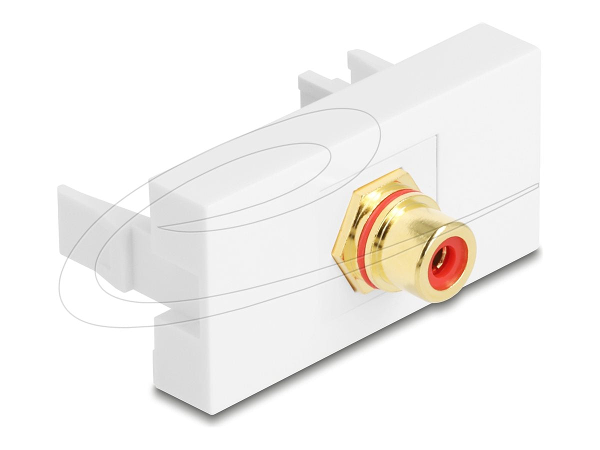 DELOCK Easy 45modul Cinch Buchse zu Cinch Buchse vergoldet rot / weiss - Vorderansicht