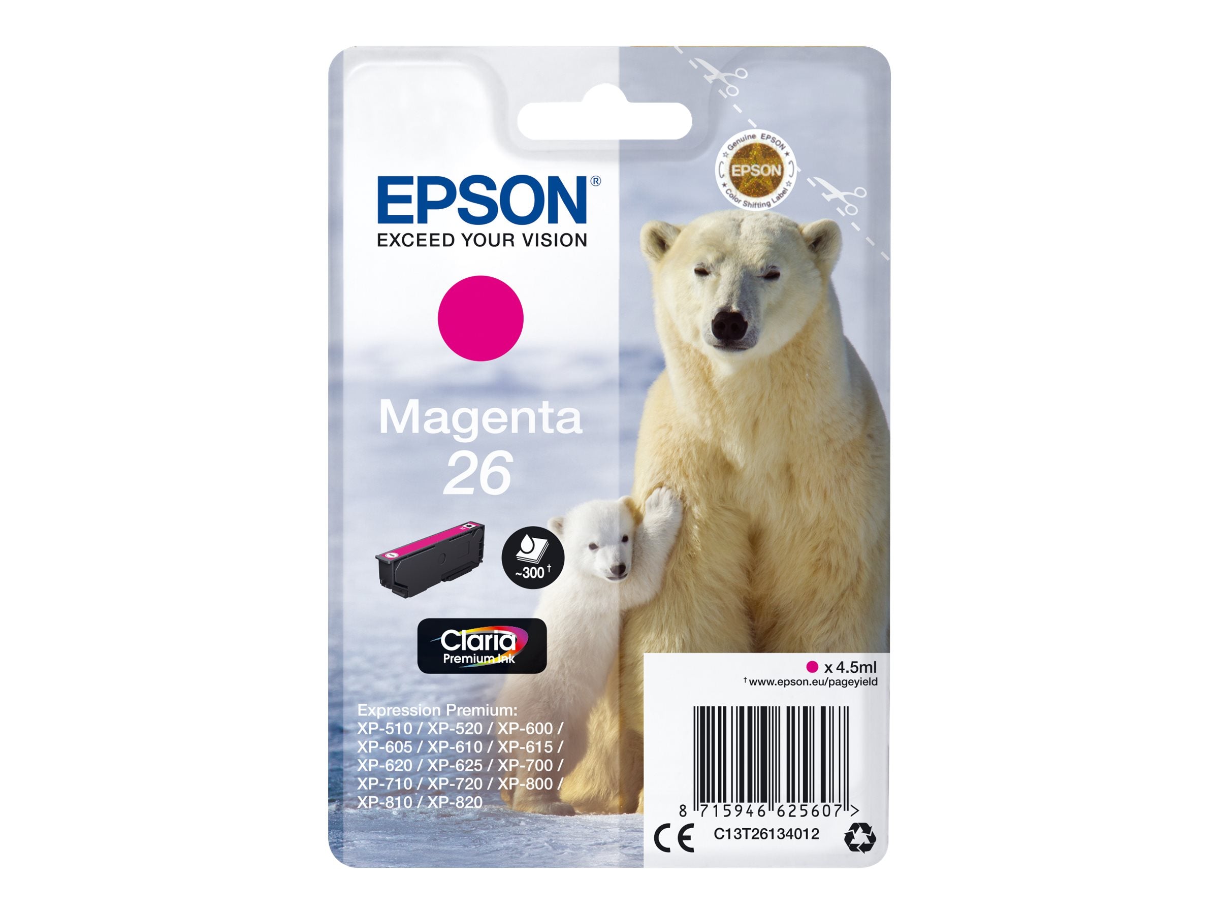 EPSON 1LB 26 Tintenpatrone Magenta Verpackung