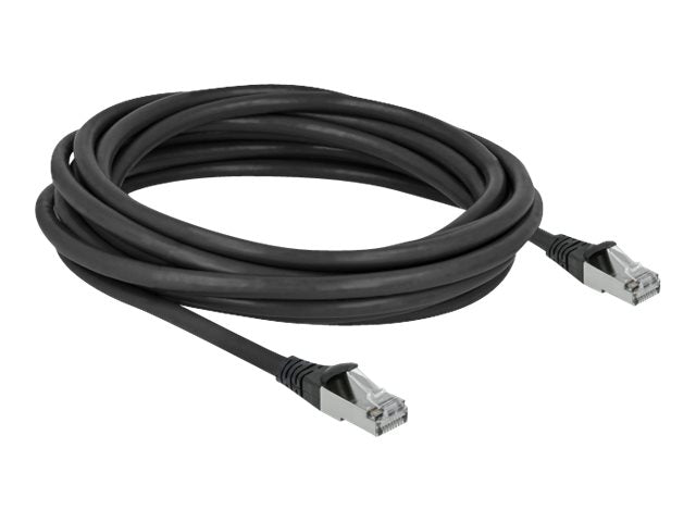 DELOCK RJ45 Netzwerkkabel Cat.6A S/FTP PUR Outdoor 5m schwarz - Vorderansicht