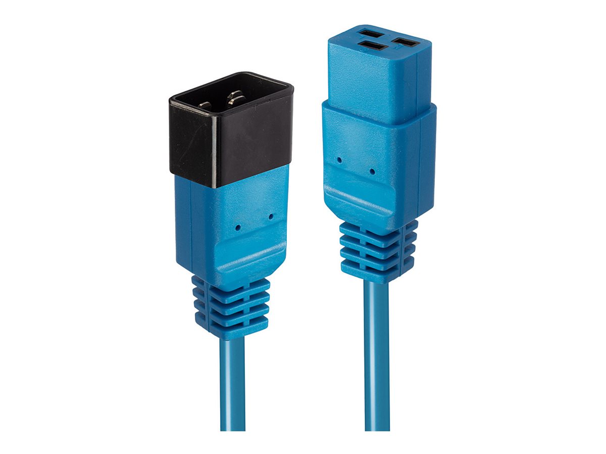 LINDY 1m IEC C19 auf IEC C20 Verlängerung blau - Vorderansicht