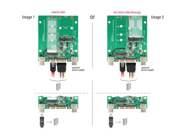 DELOCK Konverter USB 3.1 Gen 2 USB-B / SATA 22 Pin - Vorderansicht