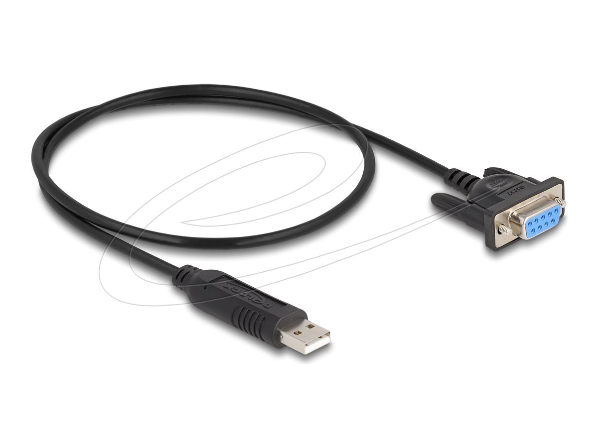 DELOCK USB 2.0 zu Seriell RS-232 Adapter Sub-D 9 Buchse Vorderansicht