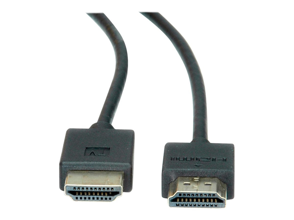 ROLINE 4K HDMI Ultra HD Kabel mit Ethernet aktiv ST/ST schwarz 2m - Vorderansicht