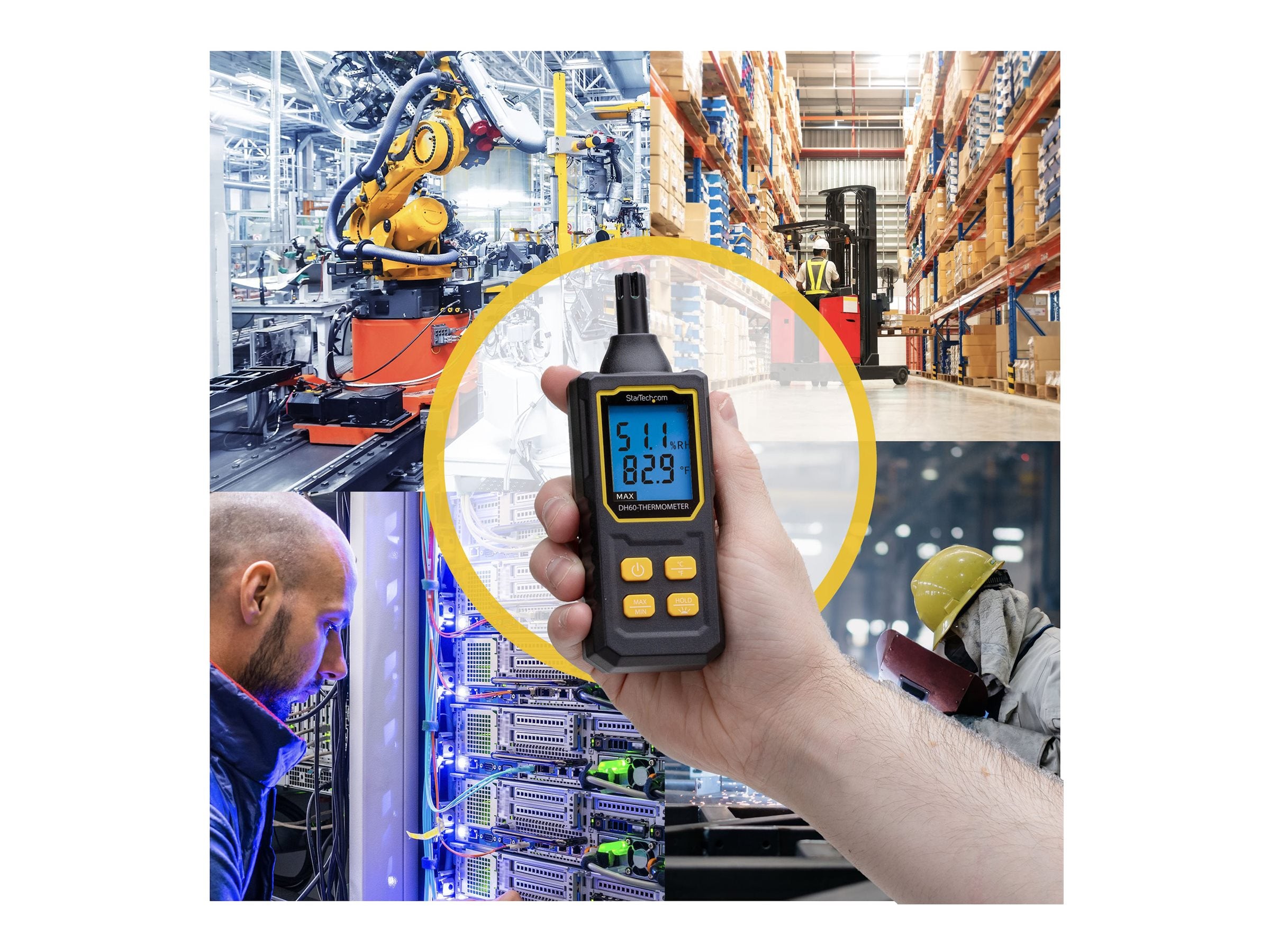 STARTECH.COM Tragbares Digitales Thermo Hygrometer mit grossem LCD Mini Thermometer und Luftfeuchtigkeitsmessgerät fur Buro