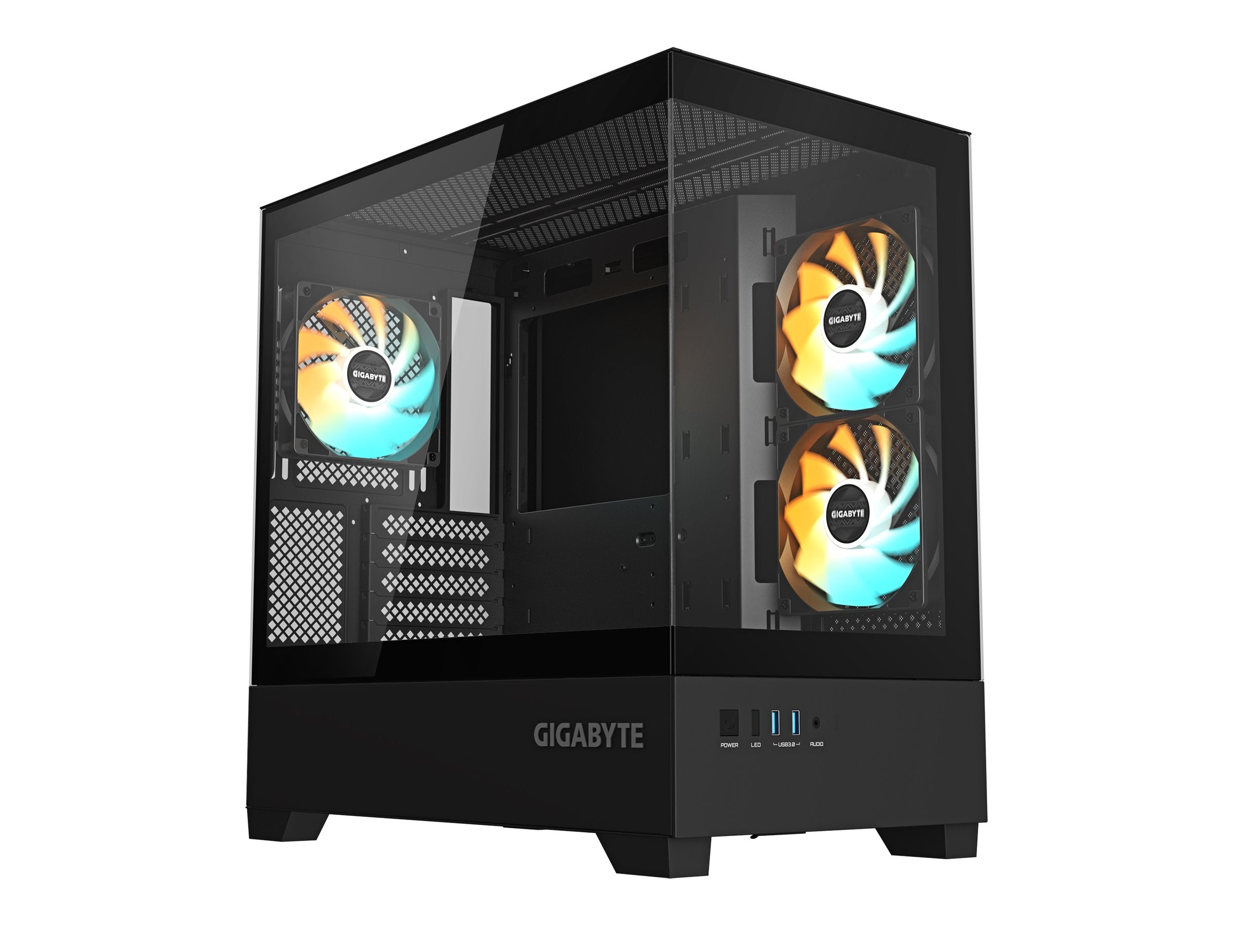 GIGABYTE GB-C201P Case Black RGB Vorderansicht