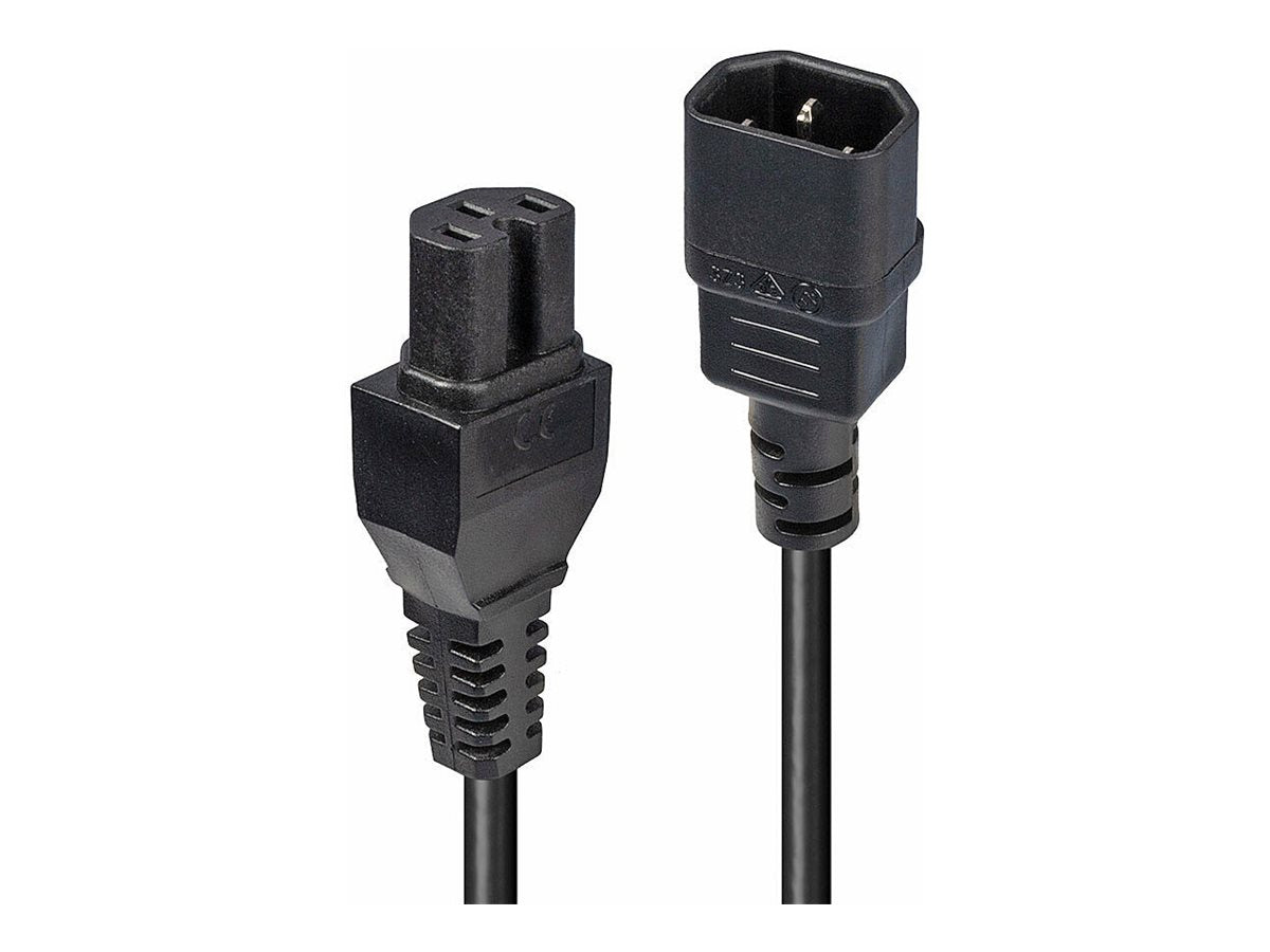 LINDY 2m IEC C14 to IEC C15 Extension Cable - Vorderansicht