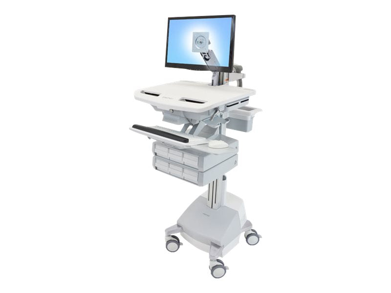 Vorderansicht des ERGOTRON StyleView Wagens mit LCD-Arm SLA-Antrieb