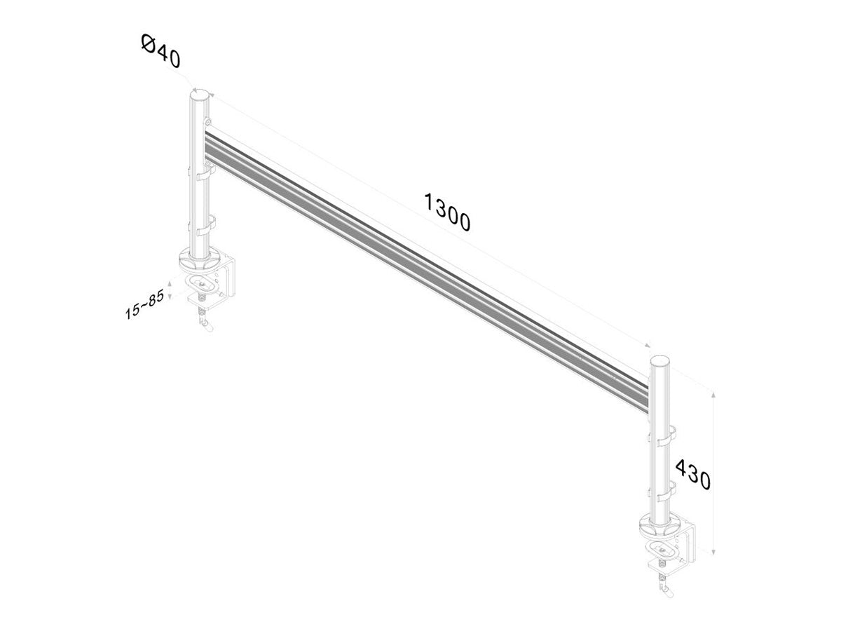 NEOMOUNTS FPMA-DTB100 Toolbar Desk Mount Clamp Vorderansicht