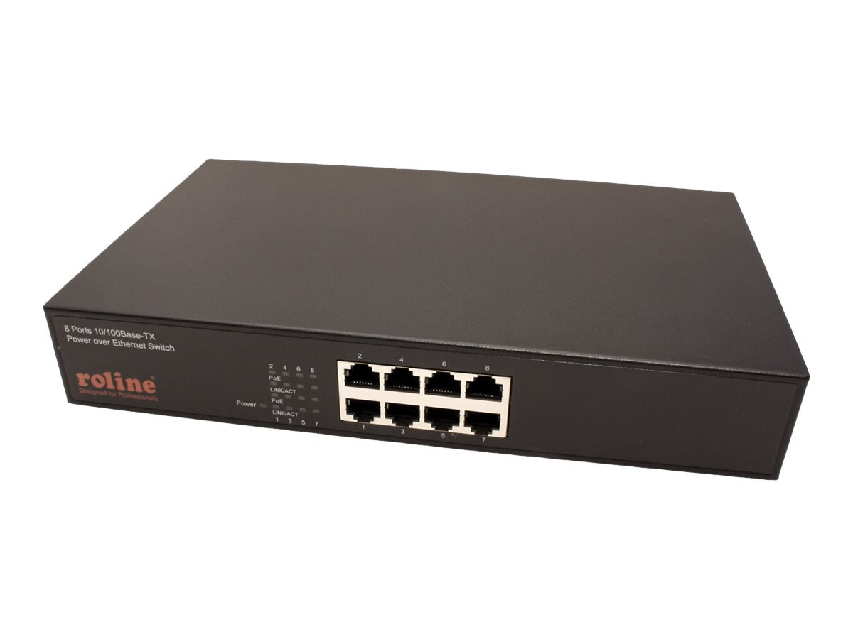 ROLINE PoE Fast Ethernet Switch 8 Port Vorderansicht