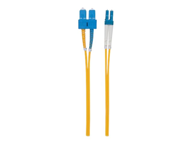 INTELLINET LWL Kabel LC/SC OS2 3m gelb 9/125um Duplex Singlemode Vorderansicht