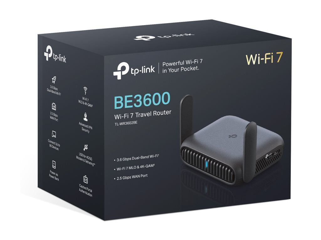 TP-LINK TL-WR3602BE BE3600 Wi-Fi 7 Reise-Router Detailansicht