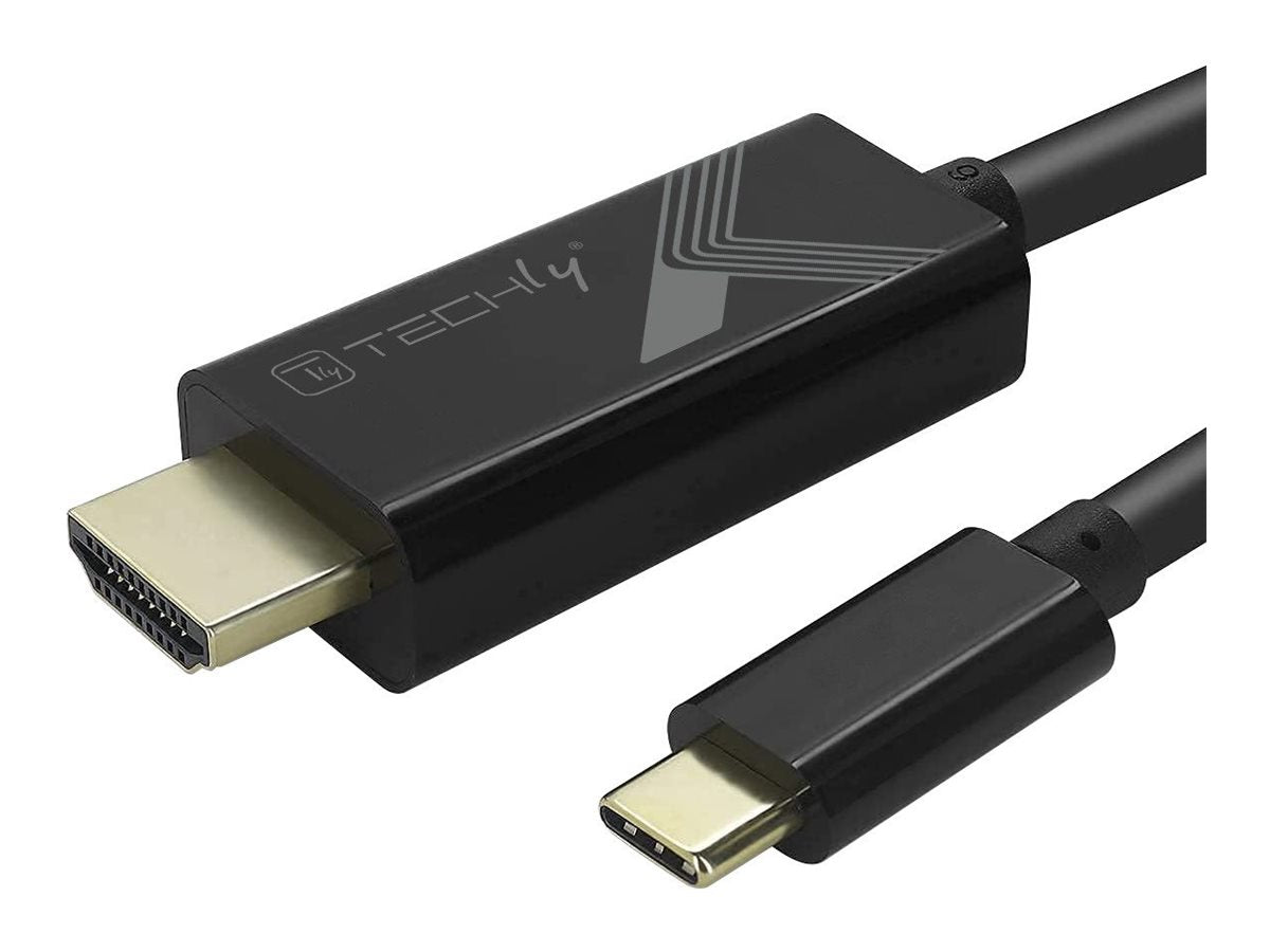 TECHLY Adapter Kabel USB-C M auf HDMI M 2.0 4K schwarz 5m - Vorderansicht