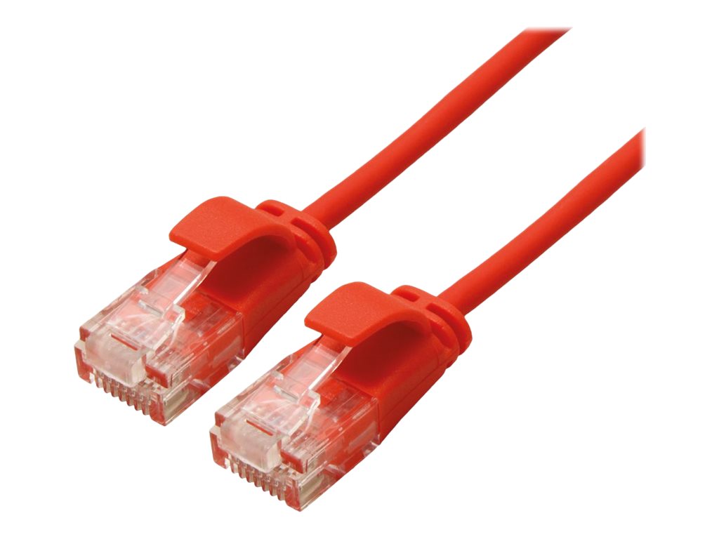 ROLINE GREEN UTP Patchkabel Kat.6A Class EA LSOH slim rot 1,5m - Vorderansicht