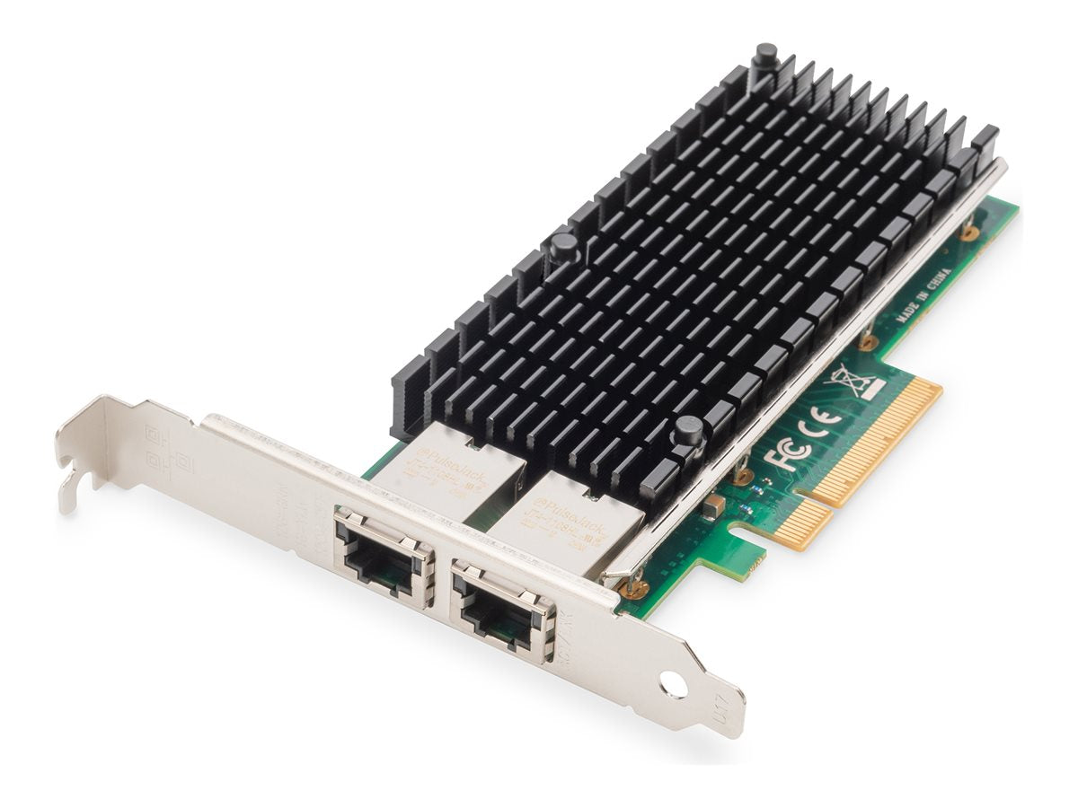 DIGITUS 10Gbps Dual Port Ethernet Server adapter PCIe X8 Intel X540 BT2 Vorderansicht