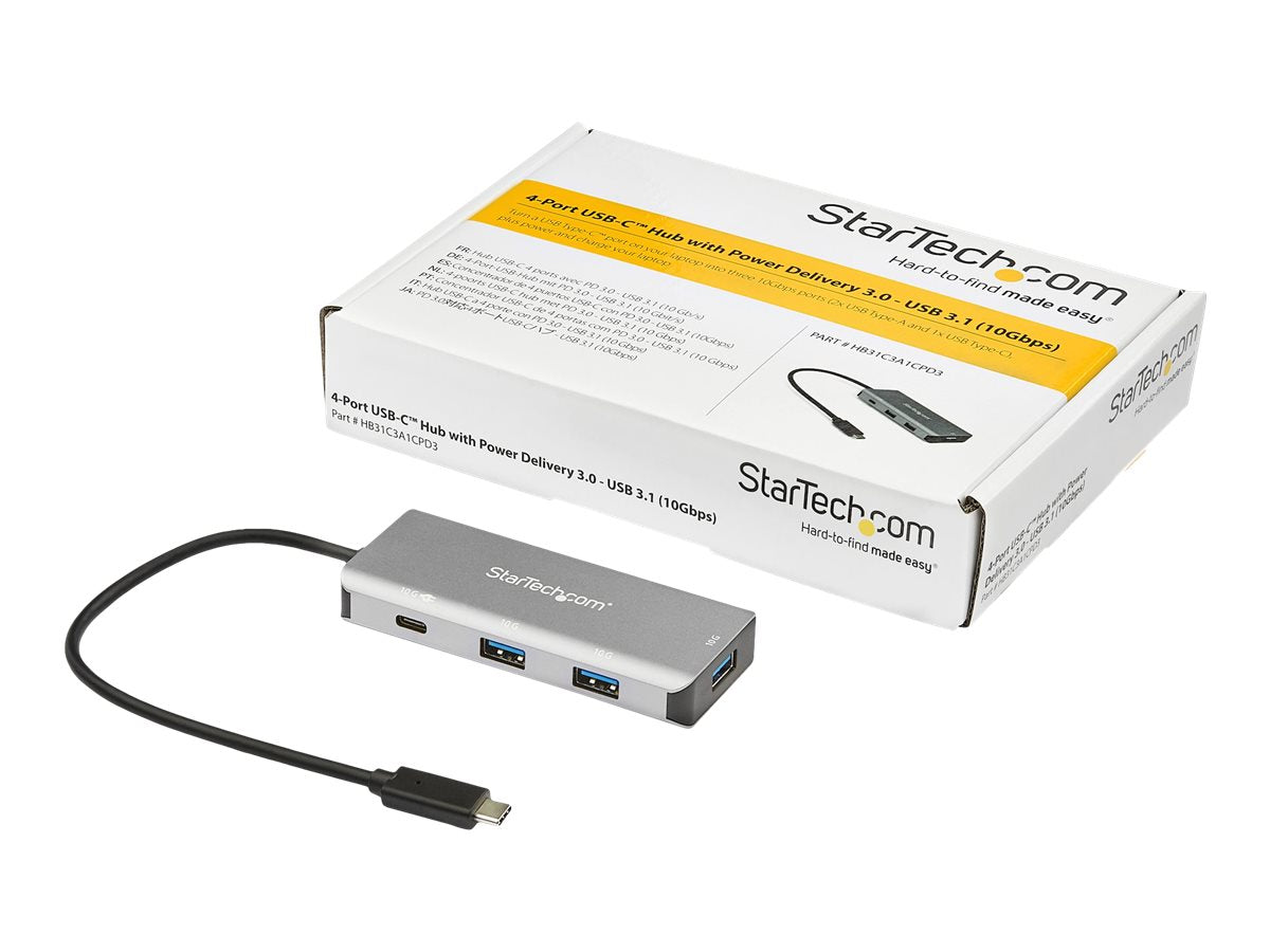 STARTECH.COM HB31C3A1CPD3 4-Port USB-C-Hub Vorderansicht