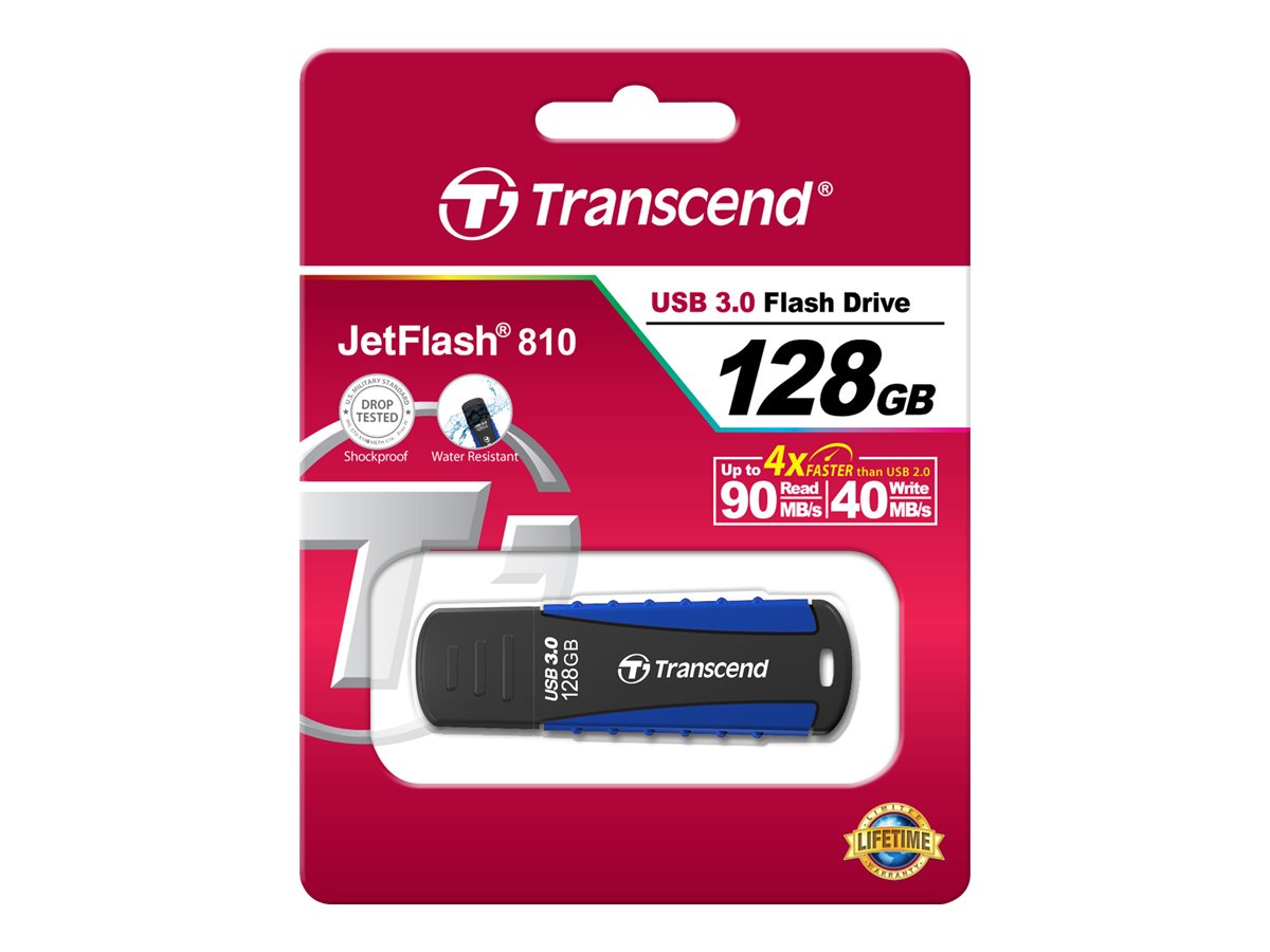 TRANSCEND JetFlash 810 128GB USB 3.0 Flash Drive Seitenansicht
