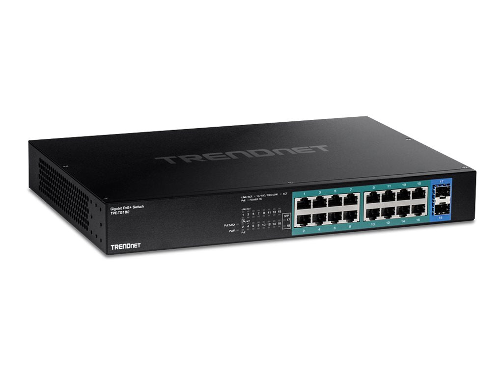 TRENDNET TPE-TG182 18-Port Gigabit PoE+ Switch Vorderansicht