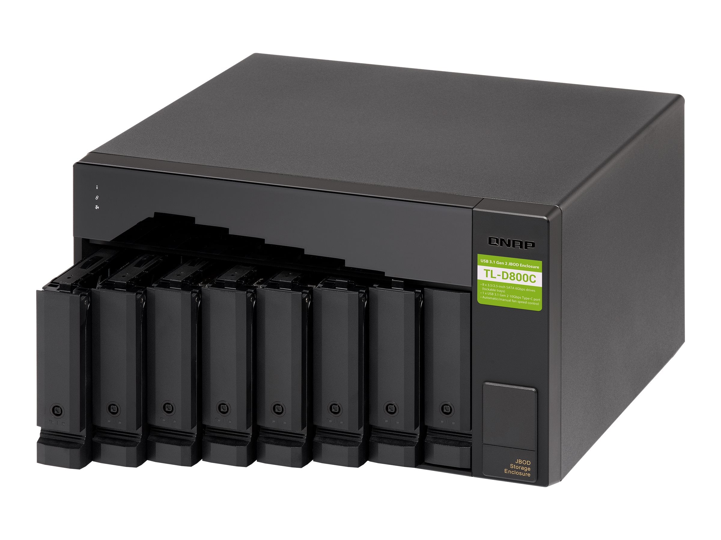 QNAP TL-D800C JBOD Speichergehäuse Rückansicht