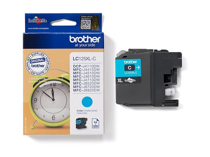 BROTHER LC125XLC Tinte cyan im Einsatz