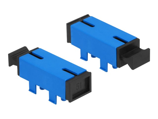DELOCK LWL Kupplung für PCB SC Simplex Buchse zu SC Simplex Buchse Singlemode blau