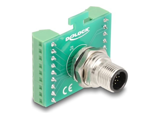 DELOCK M12 ubergabemodul Adapter 17 Pin A-kodiert Stecker zu 18 Pin Terminalblock zum Einbau