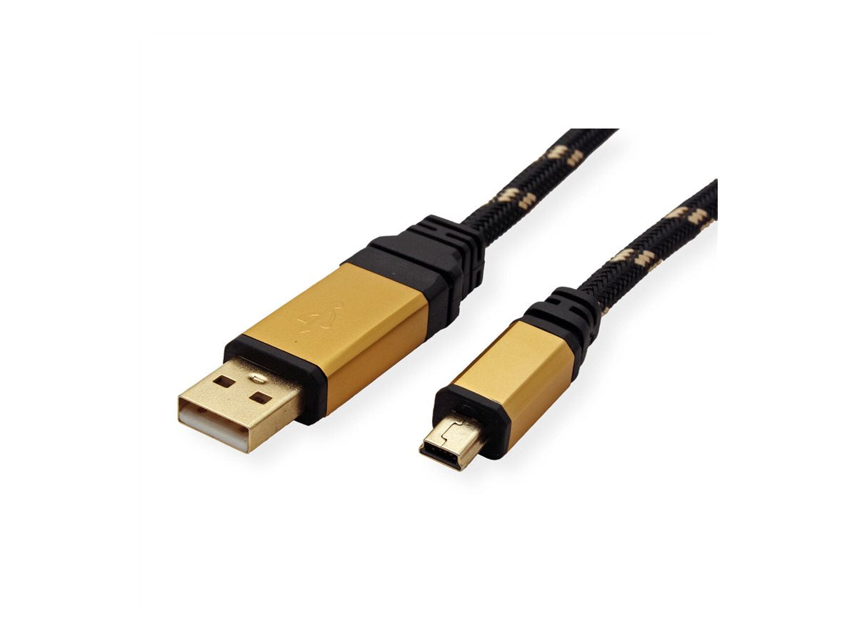 ROLINE GOLD USB2.0 Kb A-5pMini ST/ST 3m Anschlussansicht